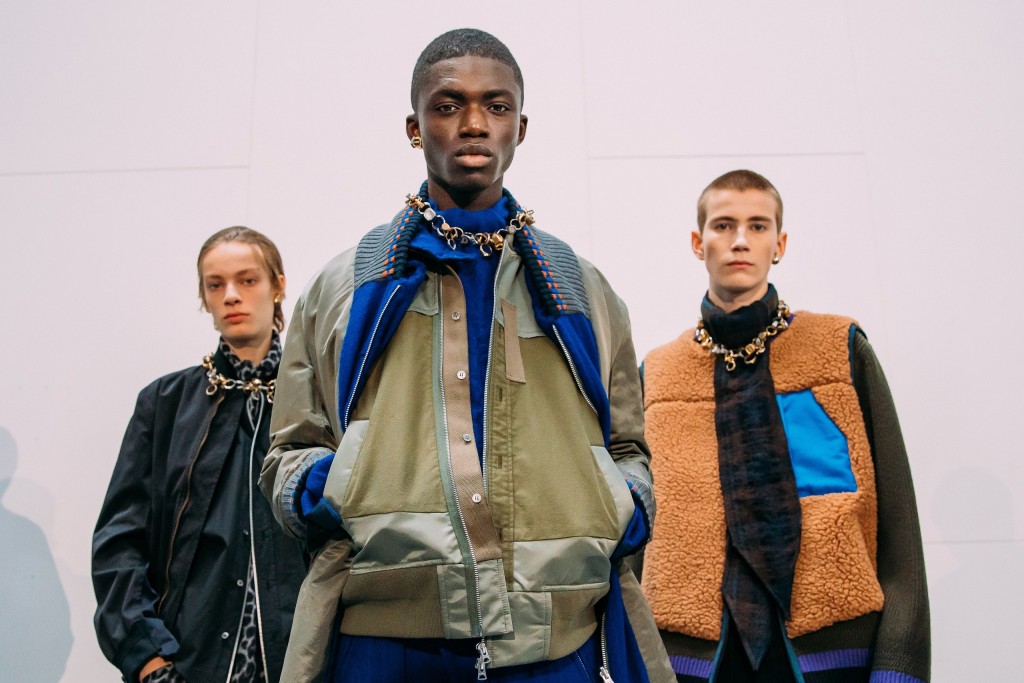 Backstage at the Sacai fall 2020 show at Paris Fashion Week men’s Photographed by Acielle / StyleDuMonde