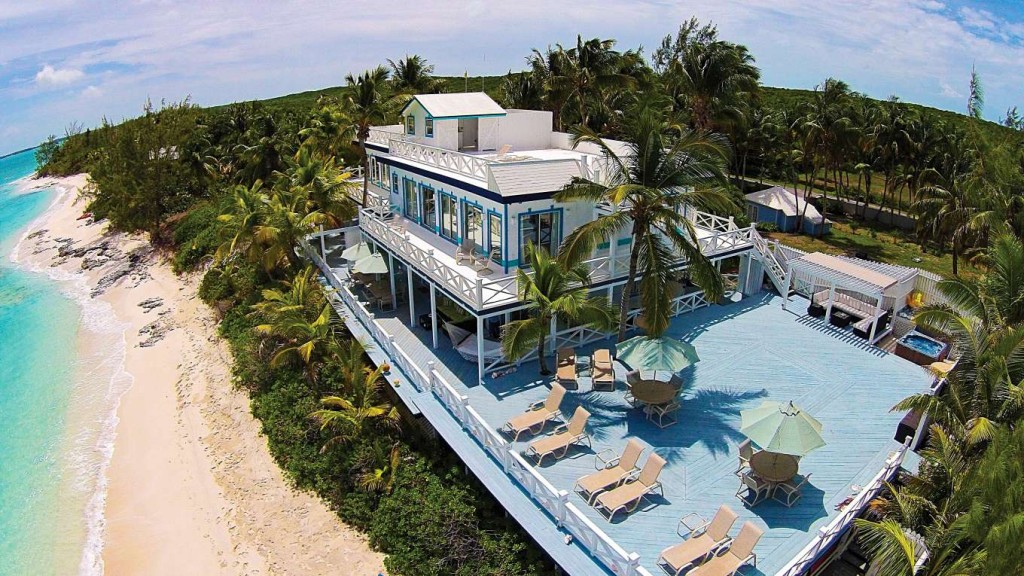 Bougainvillea house in the Bahamas sits on a private island up for sale