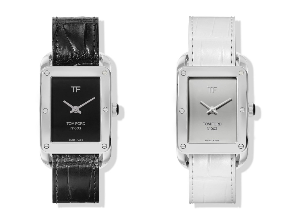 The Tom Form N°003 in black and white leather straps