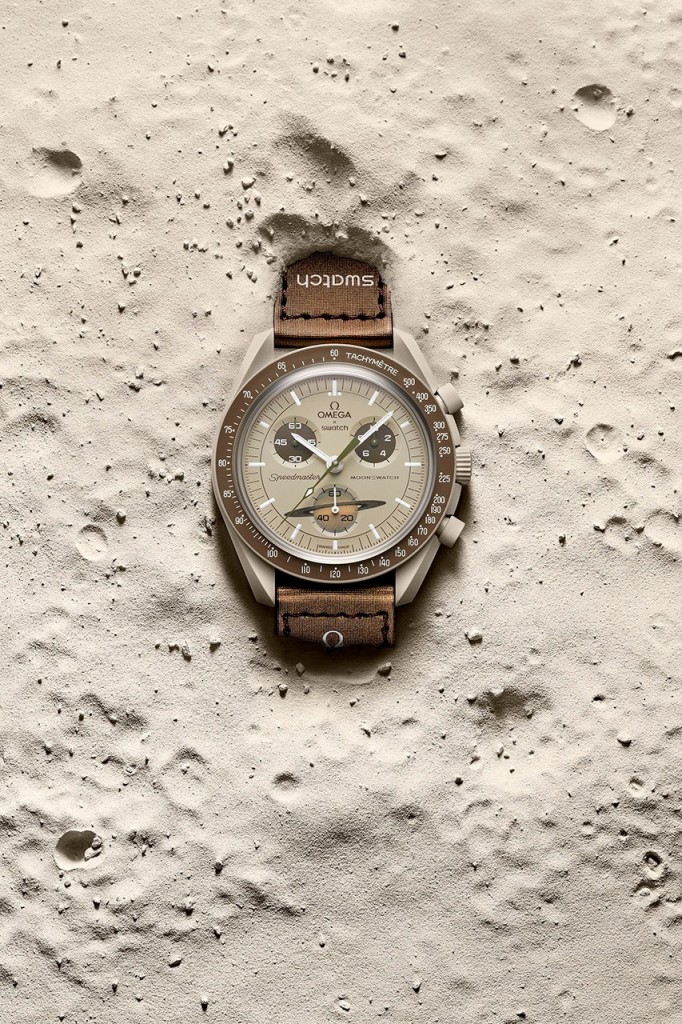 The Omega x Swatch piece in brown