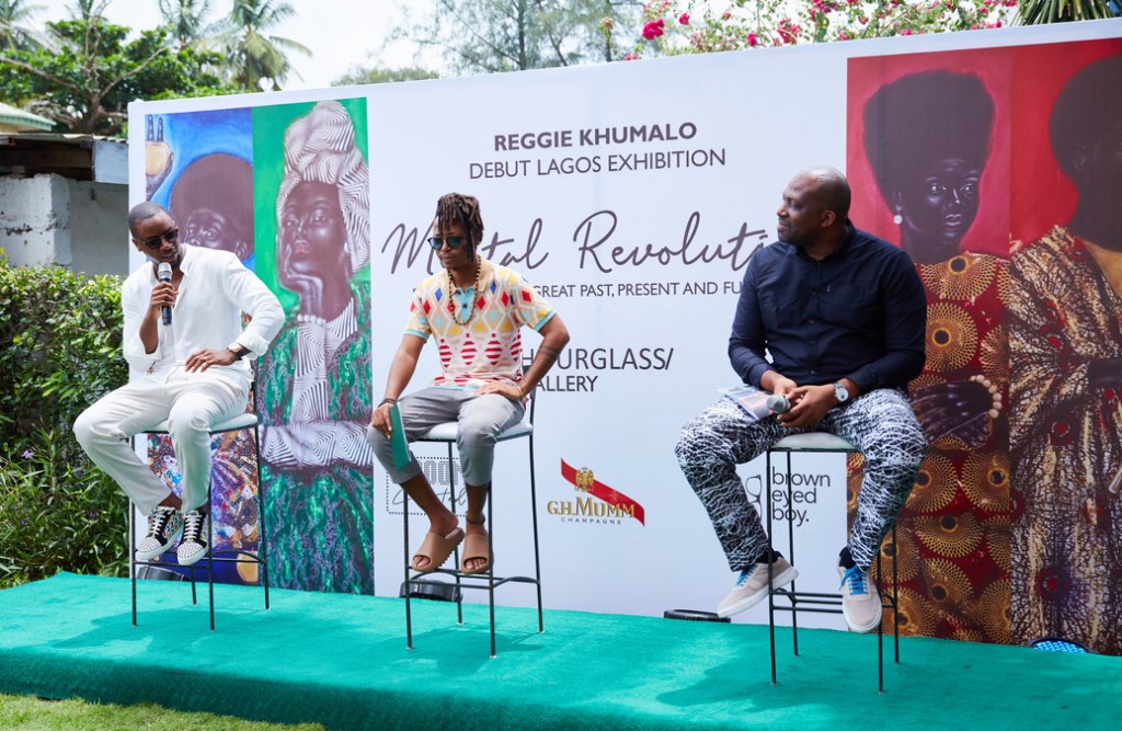 Jimi Adesanya, founder J.Room Curated; Reggie Khumalo, and, Dozie Igweze, founder, HourGlass Gallery