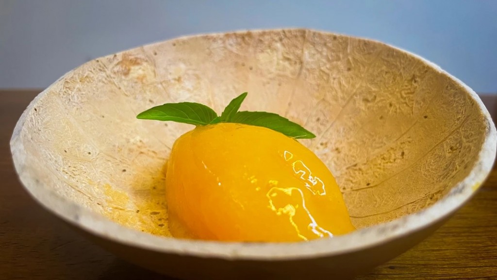 The Mango and ginger sorbet by Chef Moyo Odunfa