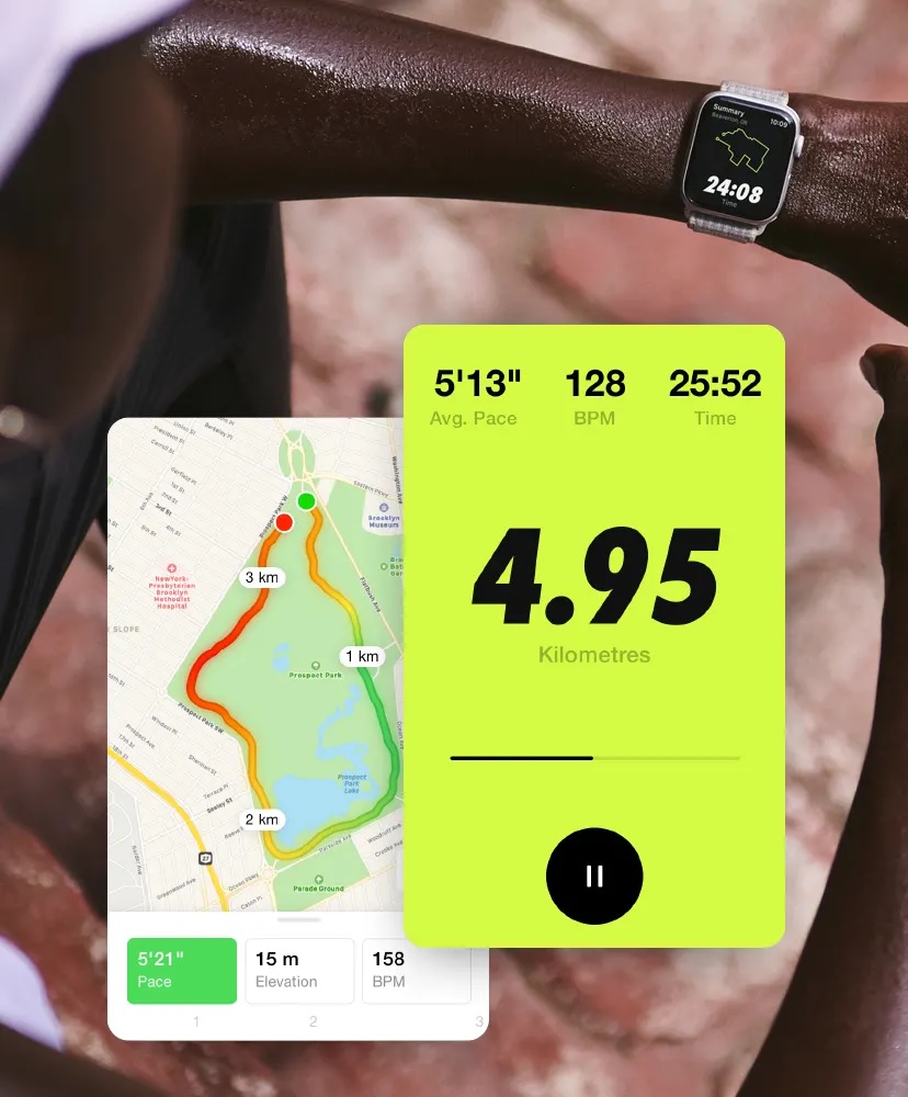 The nike+ run club app is a free running app from Nike
