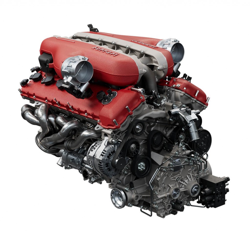 the v12 engine of the Ferrari Purosangue