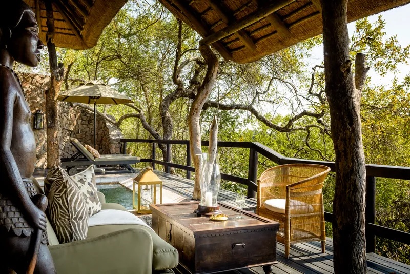 Deck at one of the lodges at Singita Ebony, one of the most expensive hotels in the world