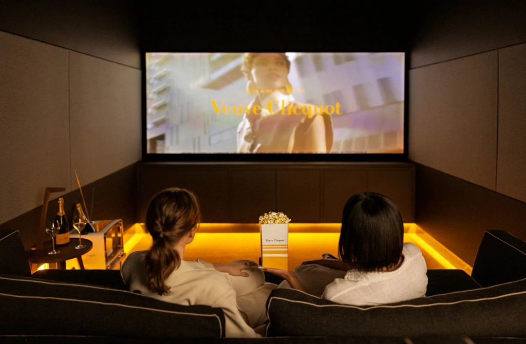 The in-house cinema at veuve hotel clicquot