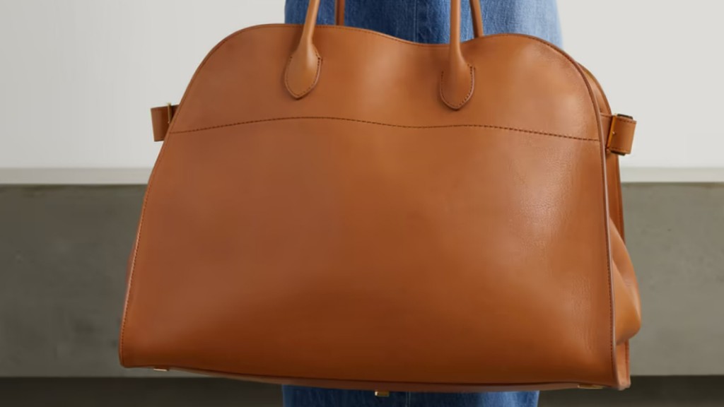 a leather brown margaux handbag